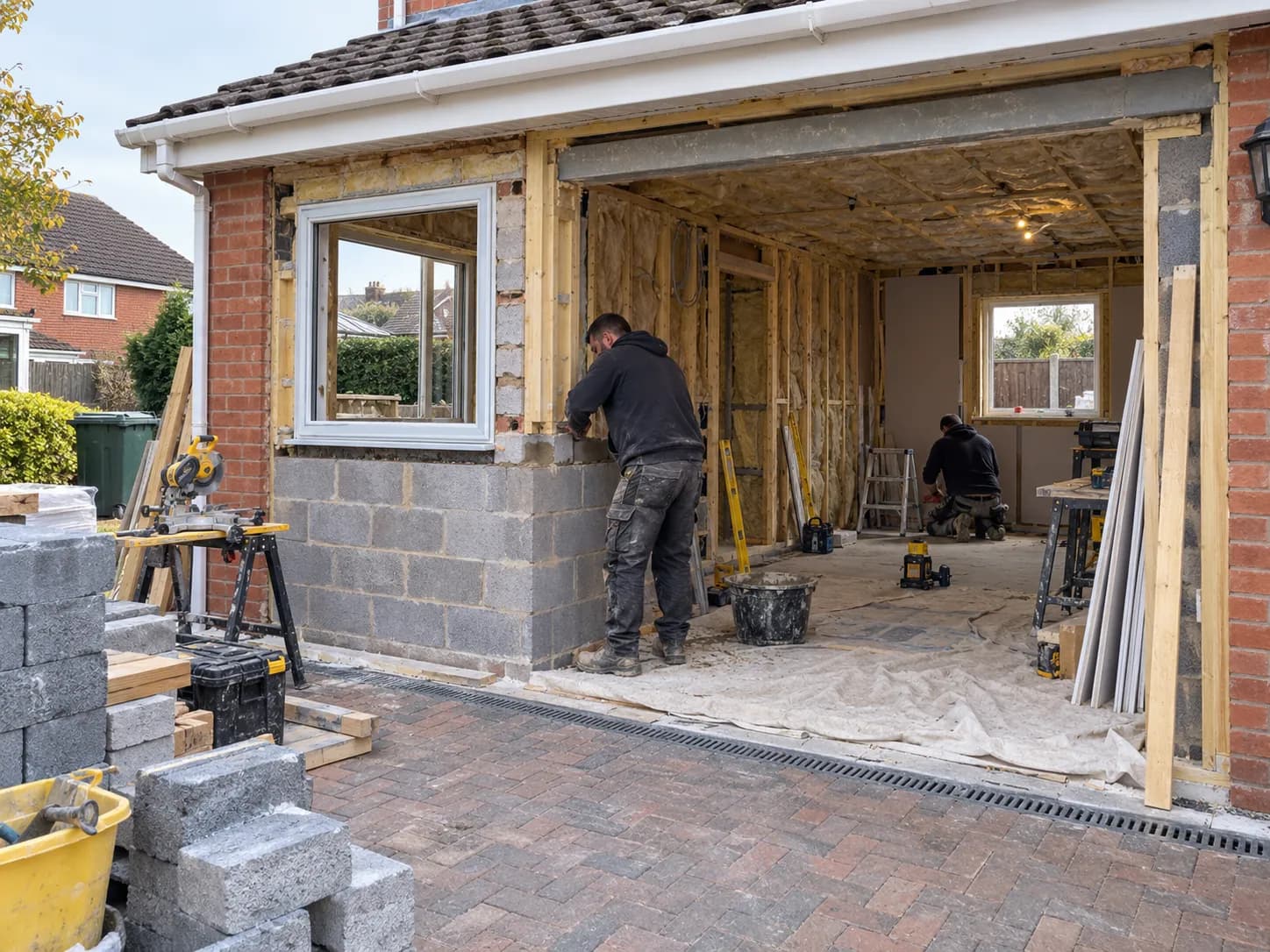 experts working to transform garage according to plan